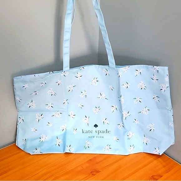 Kate Spade XL tote, Blue Floral - Picture 2 of 4